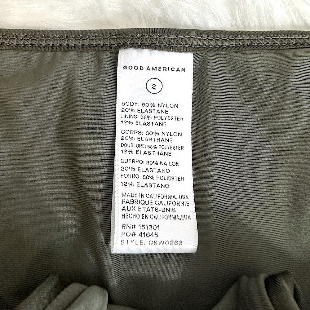 NWT Good American High Leg Extra Cheeky Bikini Bottom Dark Green Size 2/Medium - Picture 6 of 15